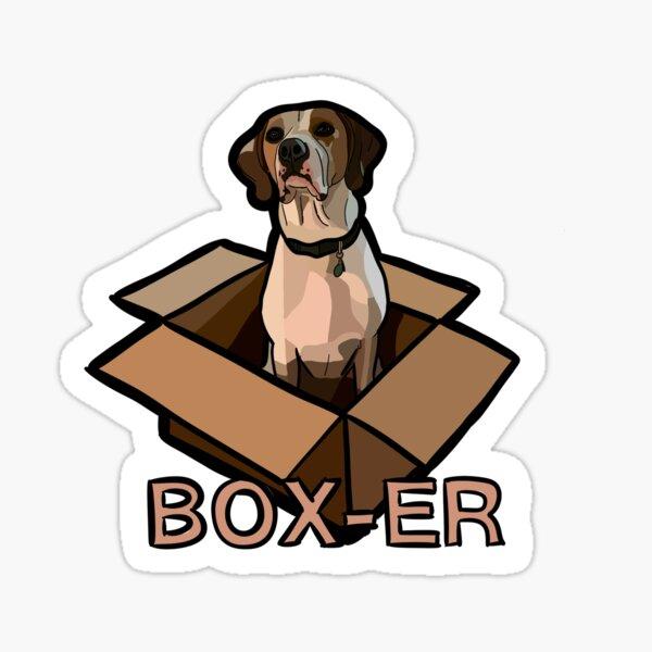 Boxer in a Box-er vinyl sticker — Dogs