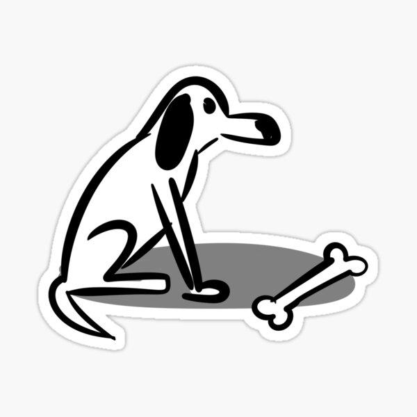 Cartoon Dog with Bone vinyl sticker — Dog Things
