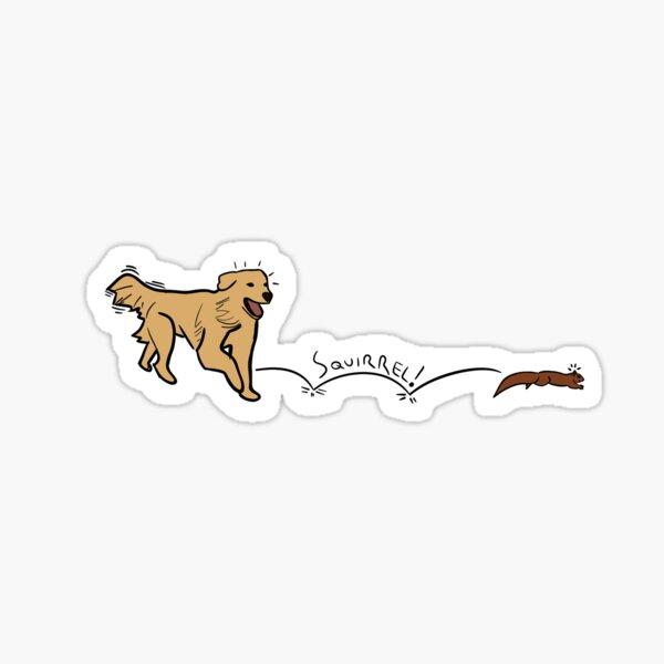 Dog Chasing Squirrel vinyl sticker — Dogs