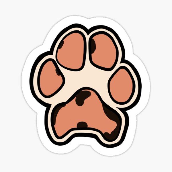 White and Pink Dog Paw with Spots vinyl sticker — Paws